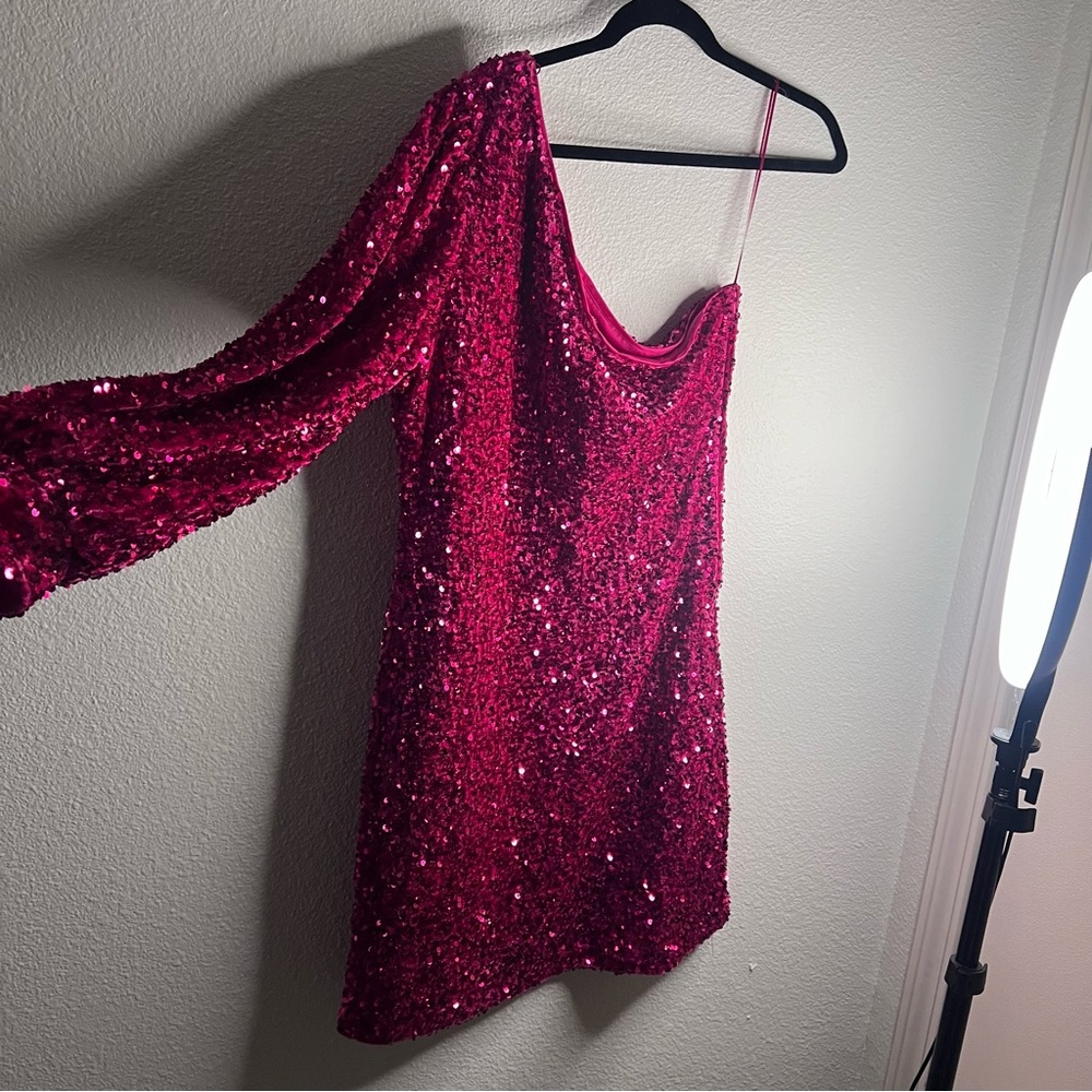 GB pink/fuschia stretchy sequence dress - 
Sz XXL